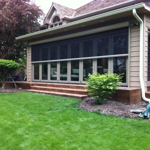 Motorized roll up fiberglass mosquito fly screen window and door