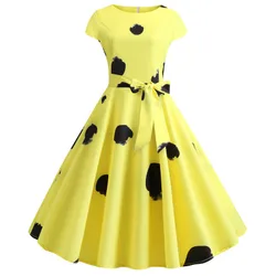 Vintage Polka Dot Retro Cocktail Prom Dresses  Coldker