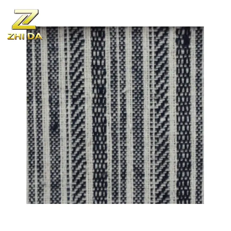 New arrival yarn dyed linen chambray linen viscose blend stripes  fabric for cushion covers