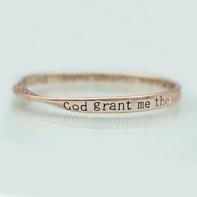 Custom high polished engrave words god grant me the serenity to accept the past I cannot change engraving bangle bracelet