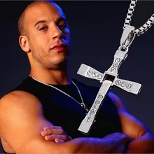 Vintage Fine Jewelry Punk Statement Necklace Trendy Male Silver Color Cross Crystal Necklace&Pendants For Men Jewelry 2015