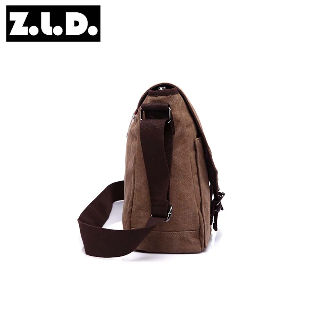 ZUOLUNDUO Wholesale Custom Messenger Bags For Men Canvas Leisure Shoulder Messenger Bag