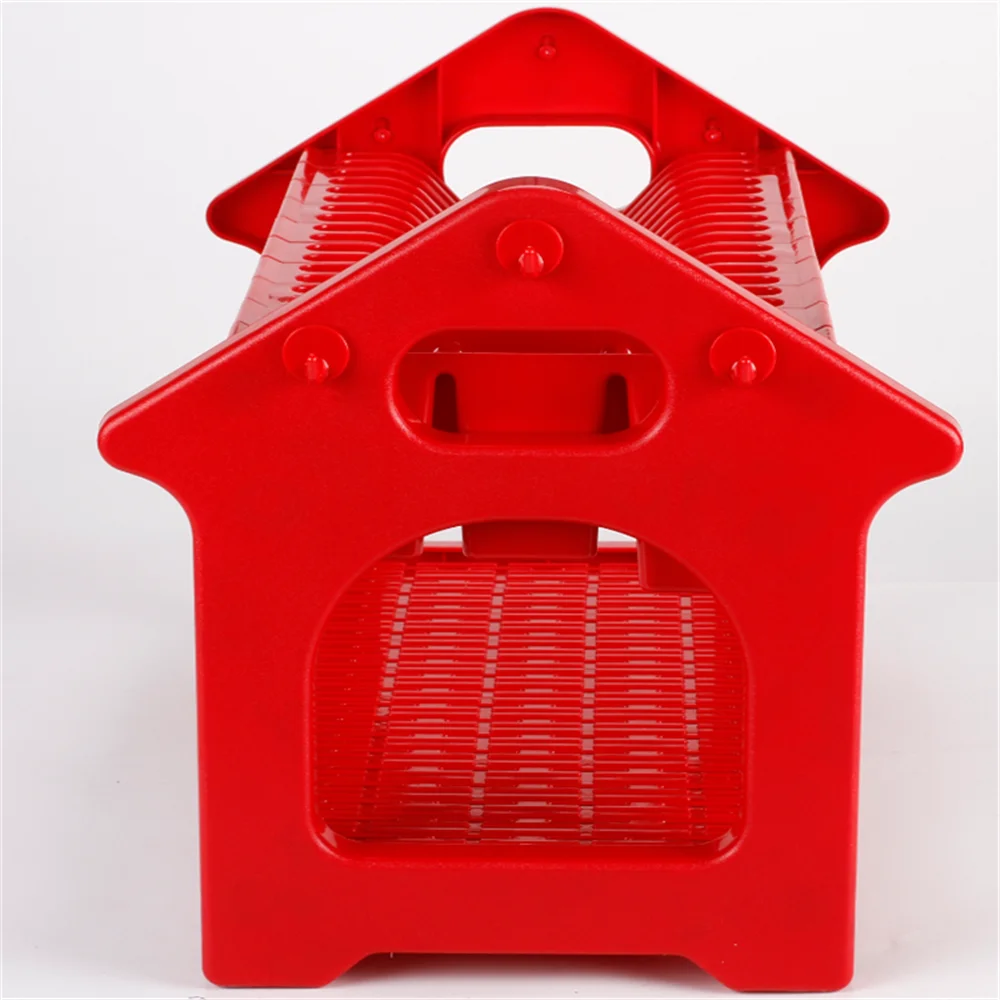 Good quality Colored Folding Hanging Drying Dish Rack Plate Storage Kitchen Rack 2 Tier Plastic Dish Rack With Tray