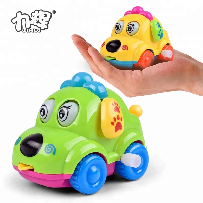 
Cheap Toys Mini Plastic Clockwork Wind UP Dog Car Toys Small For Baby 