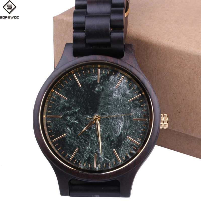 
mens branded custom logo wholesale wooden quartz wrist watch 