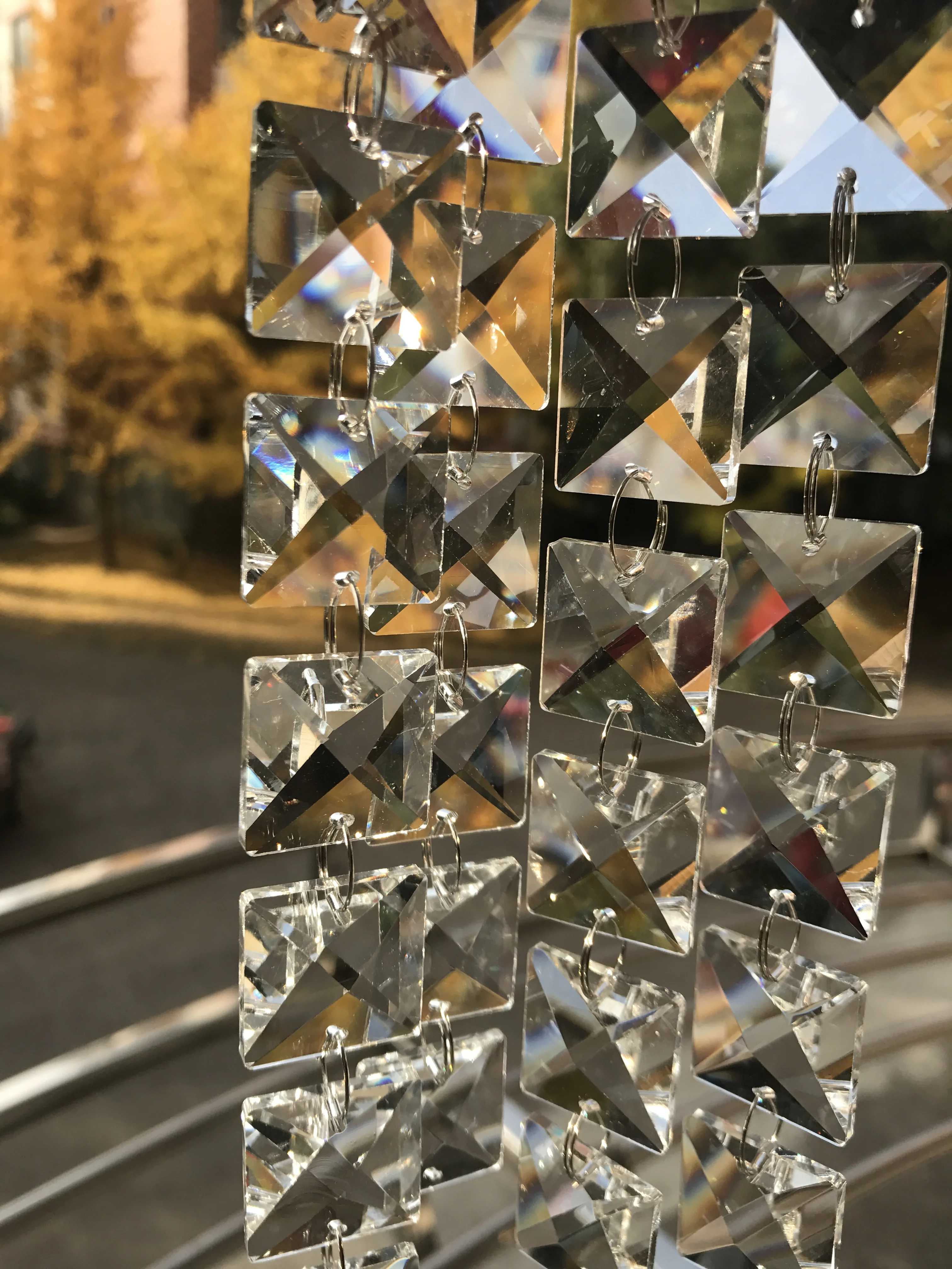 Хрустальная люстра 14 мм, цепочка с квадратными бусинами, гирлянда для окон, занавеска