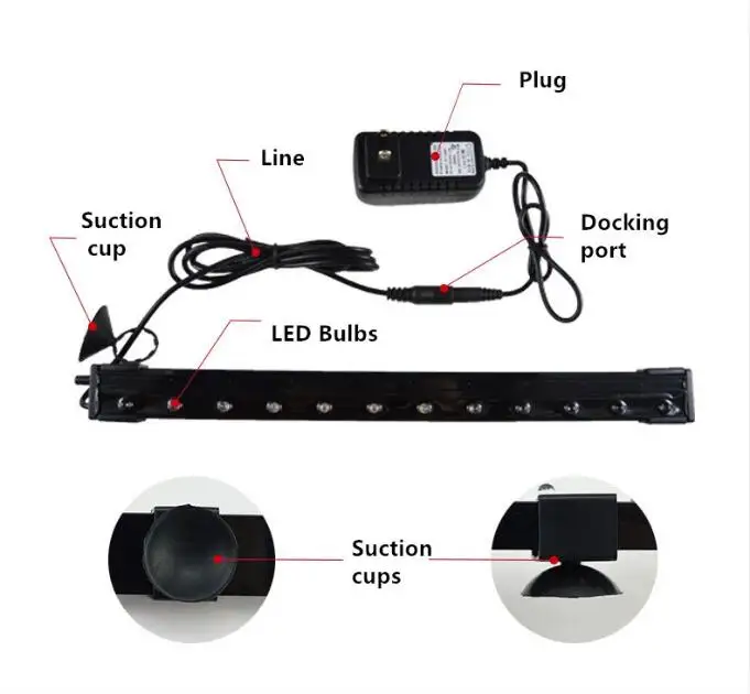 
Freshwater Lamp Aquarium F5 Led Air Bubble Light Submersible Light 