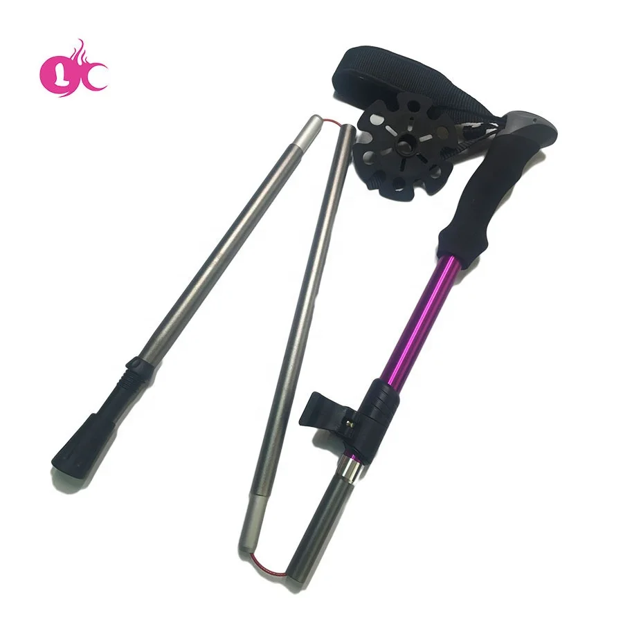 
Factory price hot sales Aluminum Foldable Adjustable trekking hiking poles sticks flexible walking Sticks 