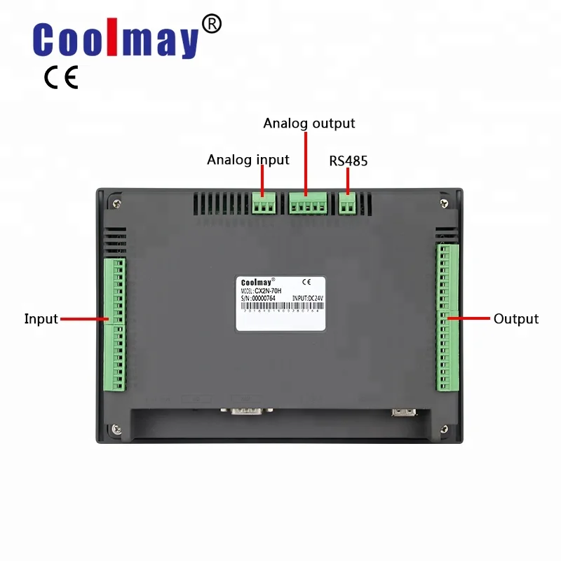 Coolmay plc controller programmable logic controller 24DI/20DO plc hmi all in one MX2N-70HB-44M