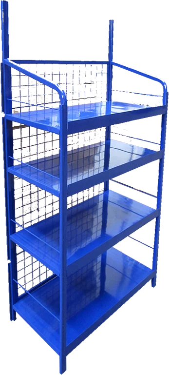 promotional movable supermarket and store grid wire mesh display stand shelf