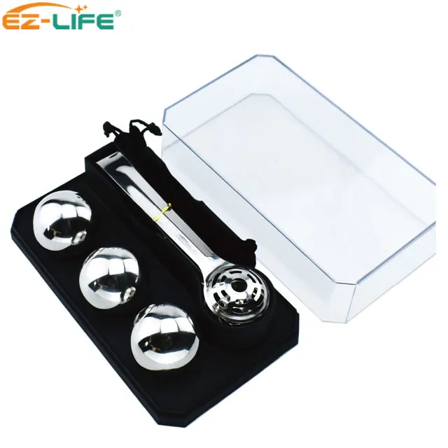 New Products Food Tong Whiskey Ice Cube Steel Ball Set With Flannelette Bag
