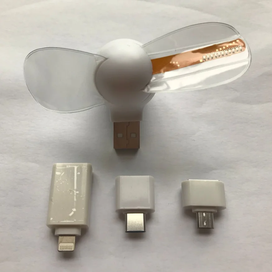 Custom logo led message portable cell phone fan for iphone