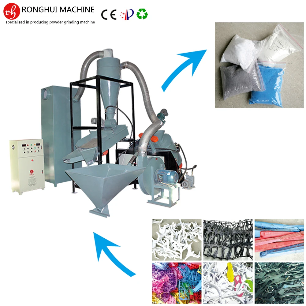 low prices PVC blocks  foam shoe sole disposal equipment Various rubber foam scraps powder grinding  machine for tire recycling