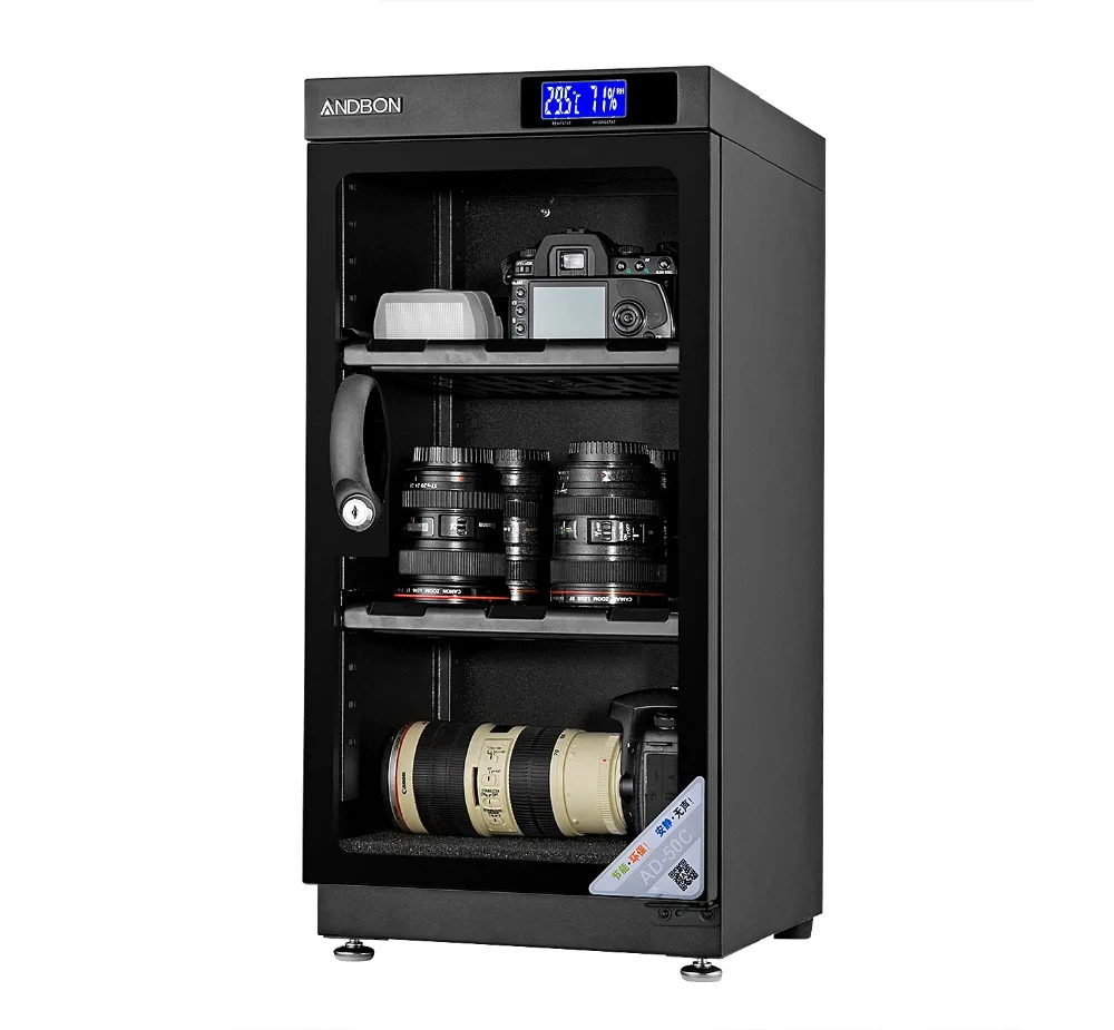 50L LCD digital Display dehumidity Dry Cabinet for Lens Camera