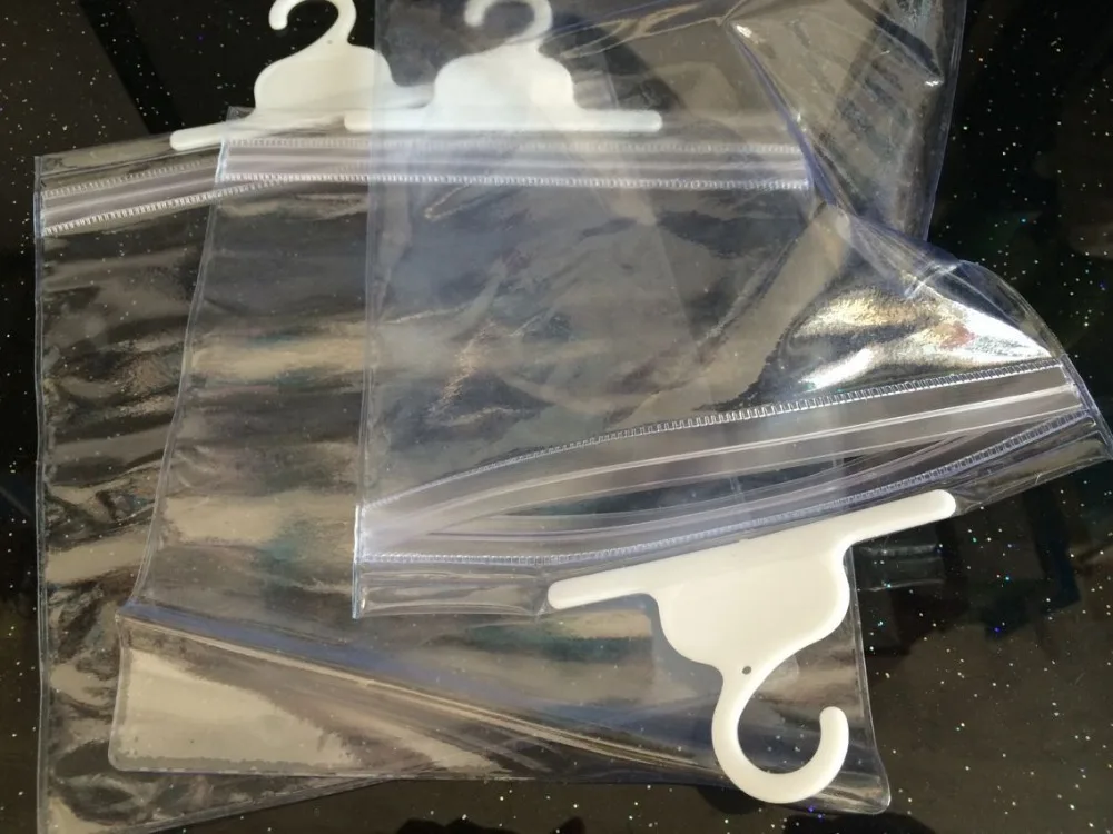 wholesale plastic PVC apparel packaging bag  with hanger
