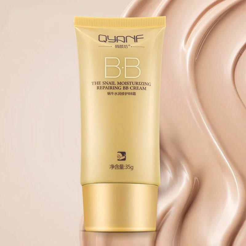 QYF Beauty Makeup BB Foundation Full Coverage Concealer Whitening Brightening Moisturizing Korea Snail BB Cream