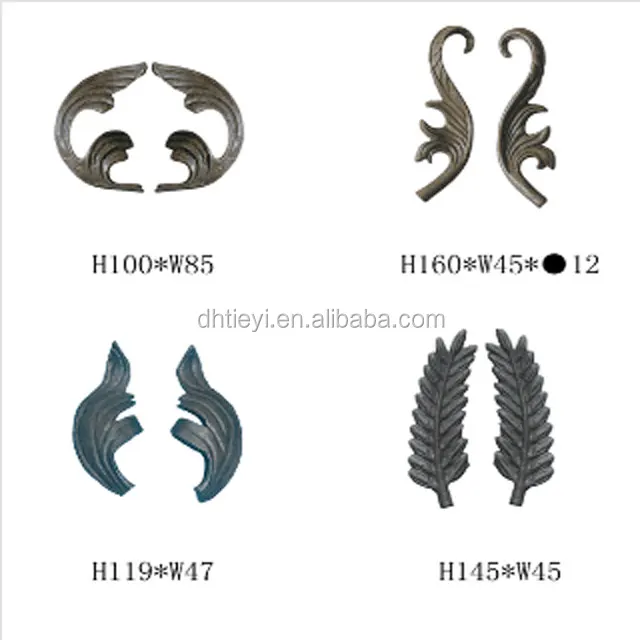 wrought iron flowers and leaves cast steel fence parts/cast steel leaf