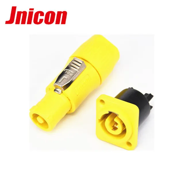 Yellow 3 Pin IP44 waterproof power connector rohs standard