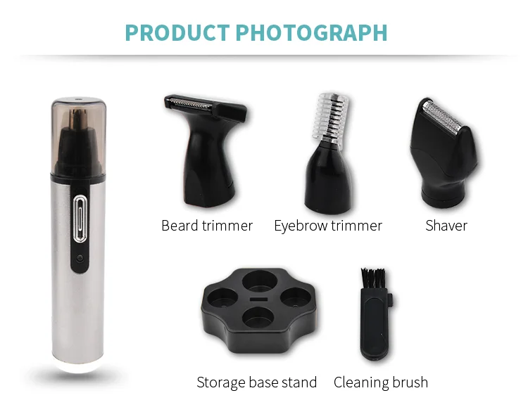 PRITECH Customized Replaceable Cutter Head Multi-Function Nose Hair Split Beard Trimmer For Men