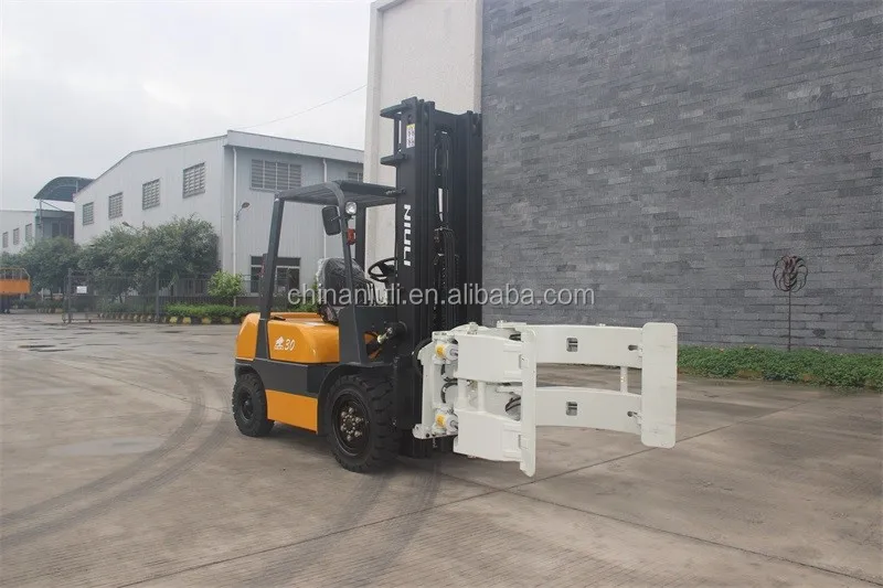 3000kgs Diesel Forklift With Paper Roll Clamp,ISUZU Engine