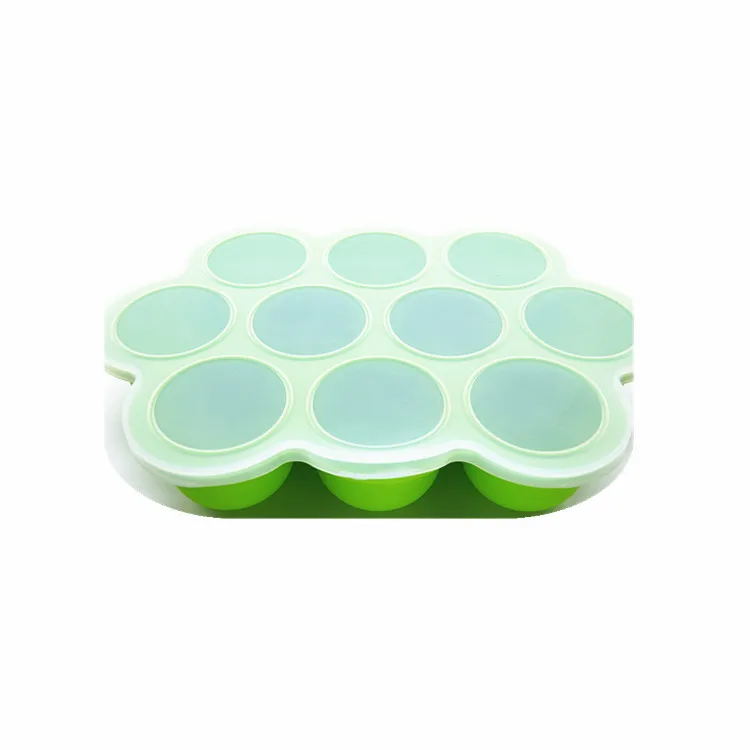 
 Детское питание замораживания Эко-дружественных складной приправа силиконовый яичную упаковочную лоток Ящик Контейнер для хранения  
