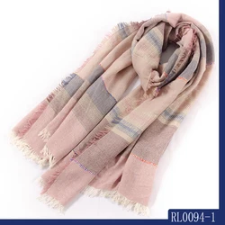 Шарф-хиджаб из полиэстера в полоску, 2021