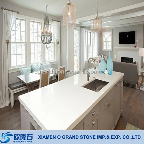 Cheap Pure White Quartz Stone Slab Countertop