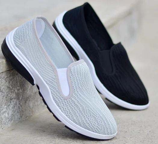 New design factory wholesale custom casual fashion lazy person canvas soft sole flat slip-On comfortable men canvas shoes