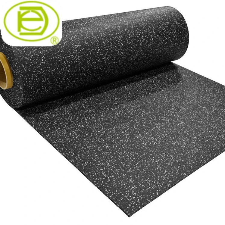 8mm black with 10% EPDM speckles rubber flooring mat roll