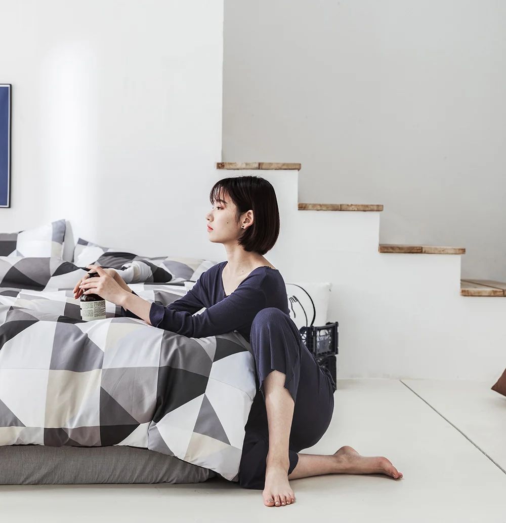 New Arrival Amazon Style 100%Cotton 200TC Duvet cover and Pillowcase Twin Queen King Size Bedding set