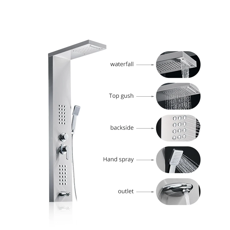 FLG High Quality Bathroom Fittings Shower Mixer Stainless Steel Shower Panel