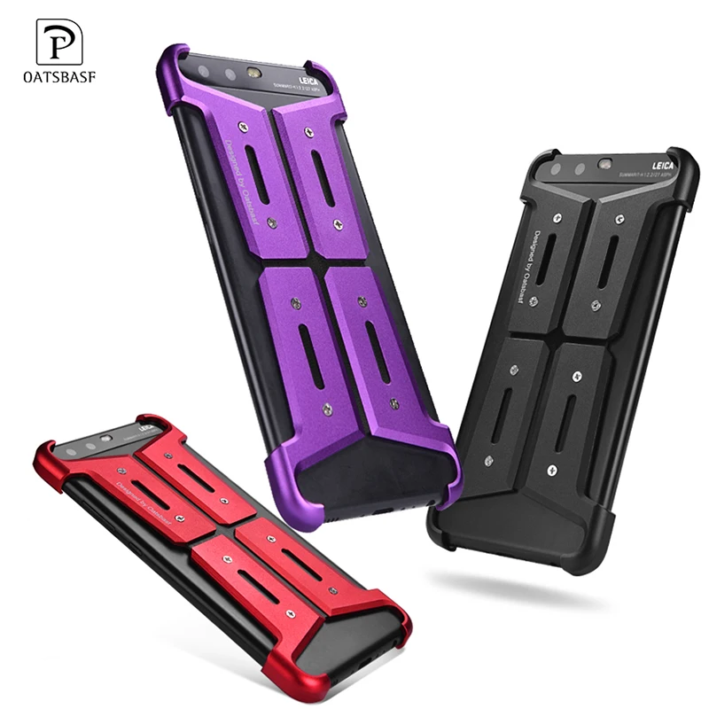 DIY роскошные ударопрочность смартфон задняя крышка мобильных металла сотовый телефон чехол для Huawei P10