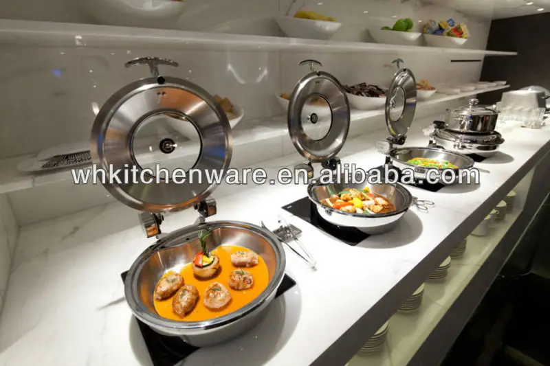 
Stainless steel roll top restaurant banquet chafer 