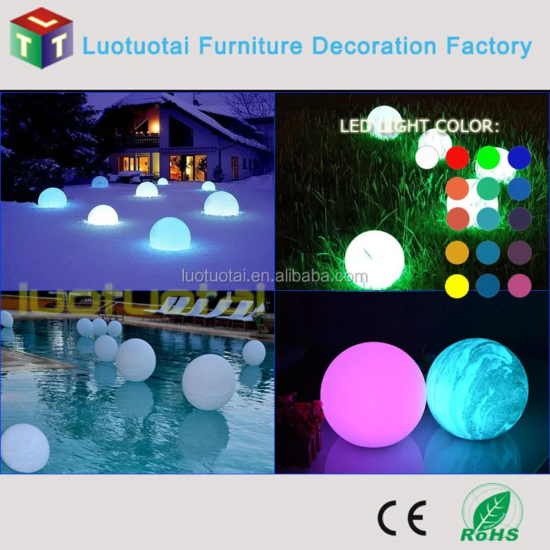 
30cm Waterproof cordless rechargeable Li battery operated PE swimming Pool Floating LED Ball Lighting 