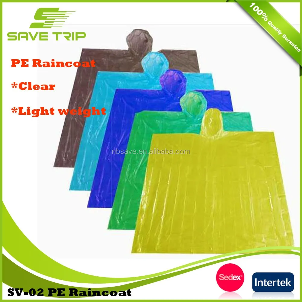 Popular Easy Carry Emergency Disposable Adult/Child PE Raincoat/ rain poncho