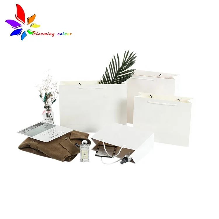 cheap custom shopping coated paper bag with different handle types