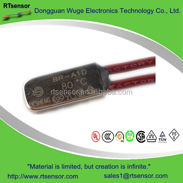 Water Heater Thermal Switch BR-A1D 80C Thermal Protector For Air Conditioning Motors