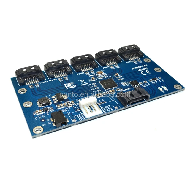 SATA II Adapter Card SATA 1 to 5 Port Converter (SATA Port Multiplier) Riser card Hub for IFPS