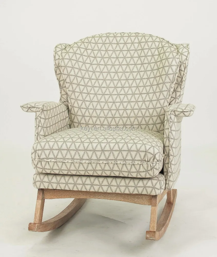 
Different color choose home furniture use fabric cover wood armchair/fabric wooden rocking chair(KY-3174) 