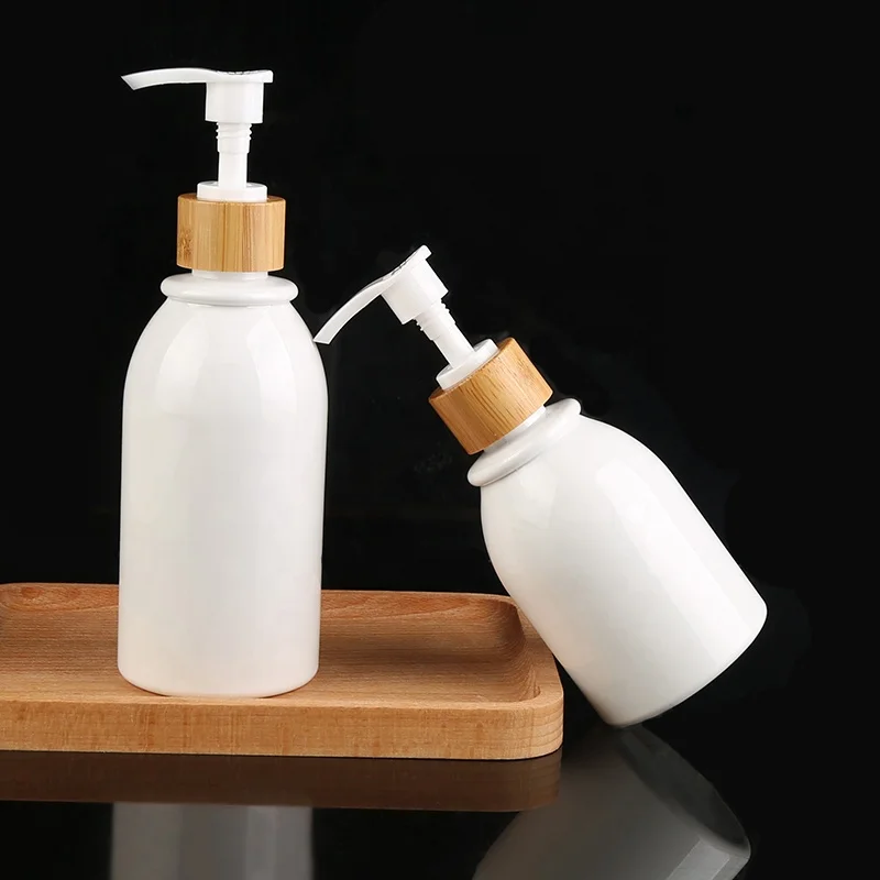 Wholesale Customized Bathroom 170 ml Hand Soap Dispenser Bottle With Bamboo Pump