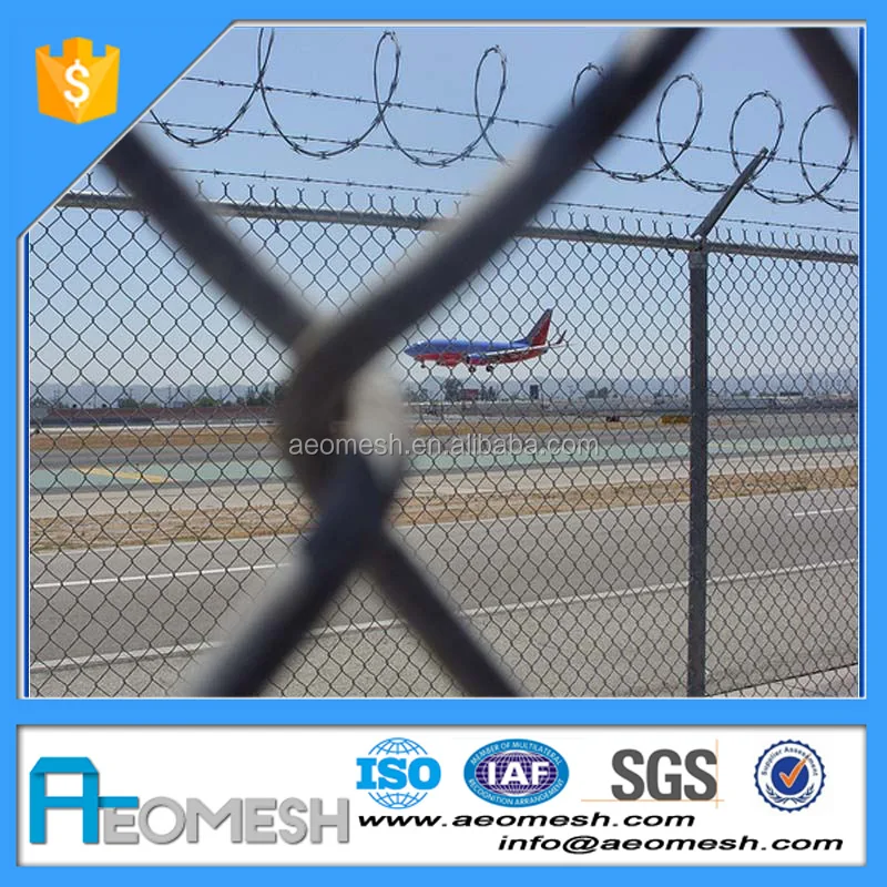 AEOMESH Made In Guangdong high quality Airport Fence Y post with razor barbed wire (Real factory)