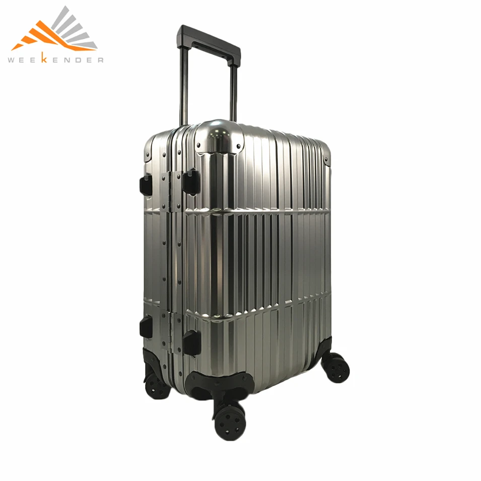 ODM OEM Telescopic Handle Custom Trolley Luggage Aluminum Suitcase With TSA Lock