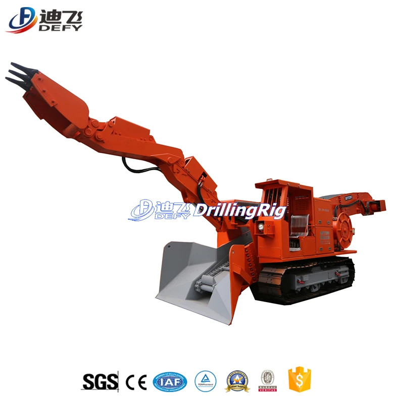 Tunnel Loading with Hydraulic Breaker Mining Underground Mucking Loader