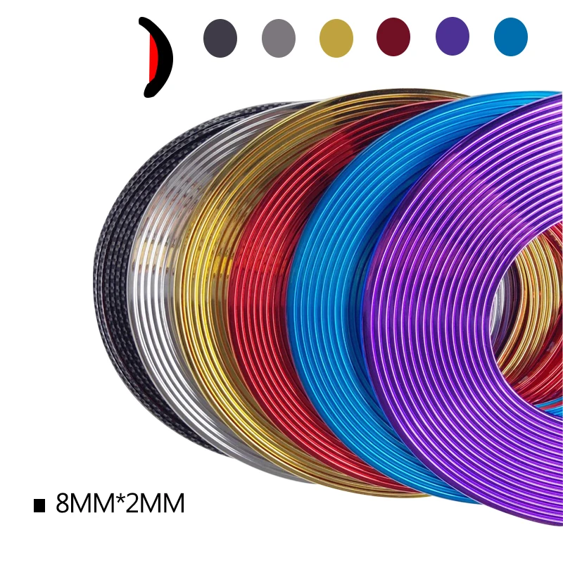 Color Rim Protector Ring Car Wheel Hub Rims Strips, Rubber Protective Strips