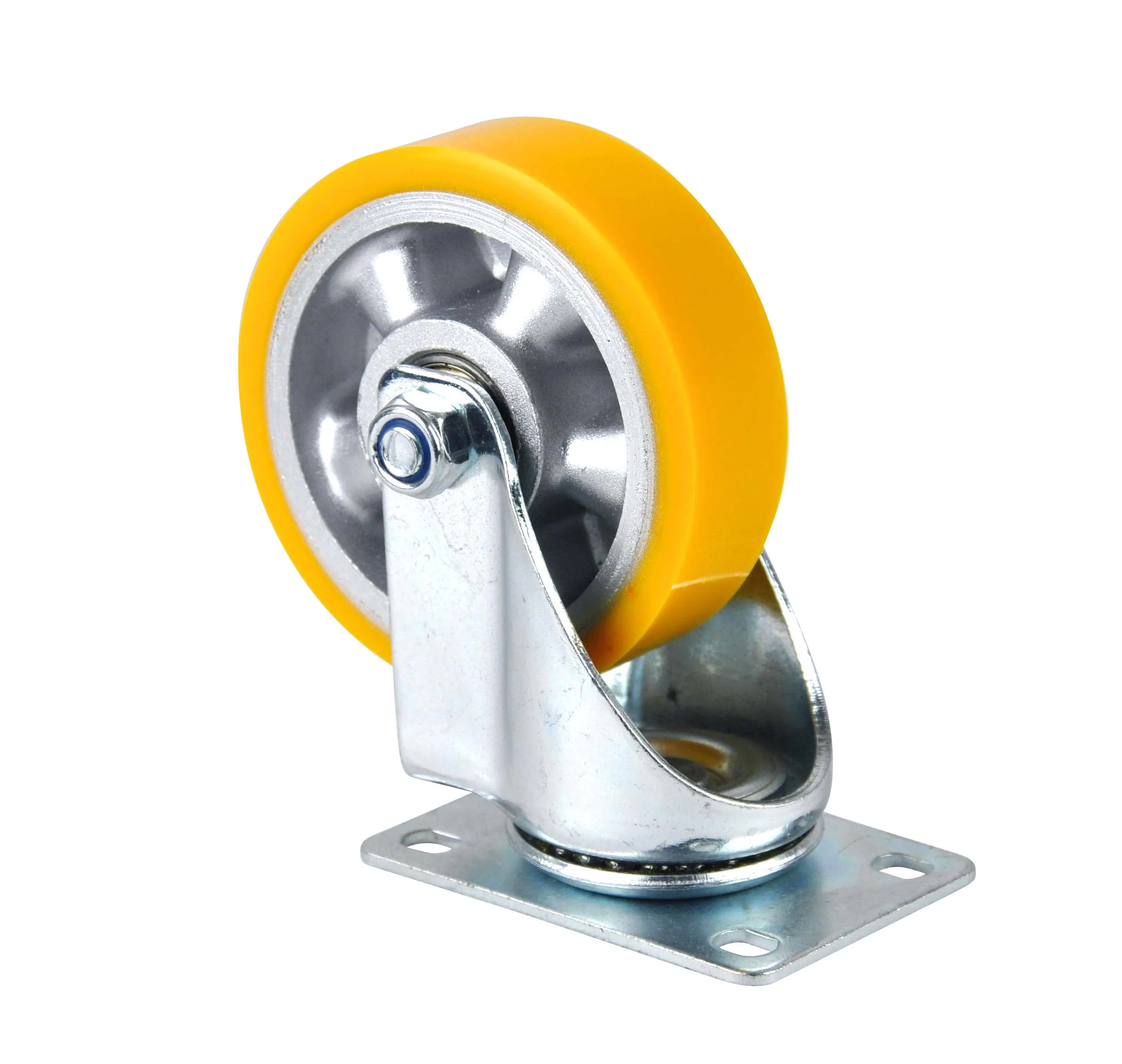 4 inch 100X32mm Mute Double ball bearing Aluminum core polyurethane  caster wheels
