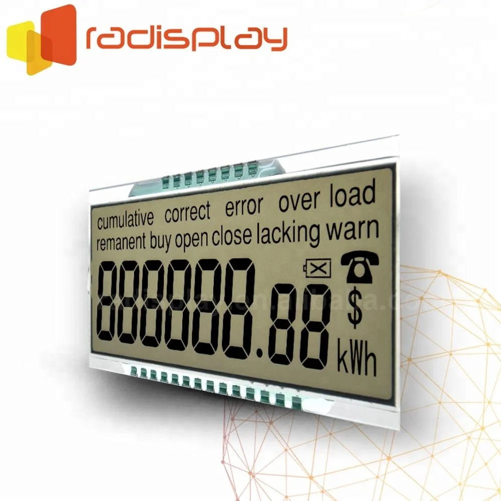 
1/2/3/4/5/6 Digit 7 Segment Monochrome Custom TN Lcd Display 