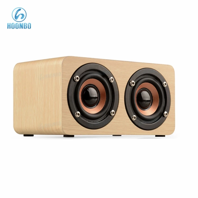 
2018 New Design Hard Wooden Case Super Bass W5 Wireless Speaker 