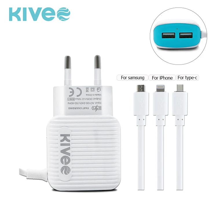 High Quality CE, FCC EU 2 USB Port Battery Charger