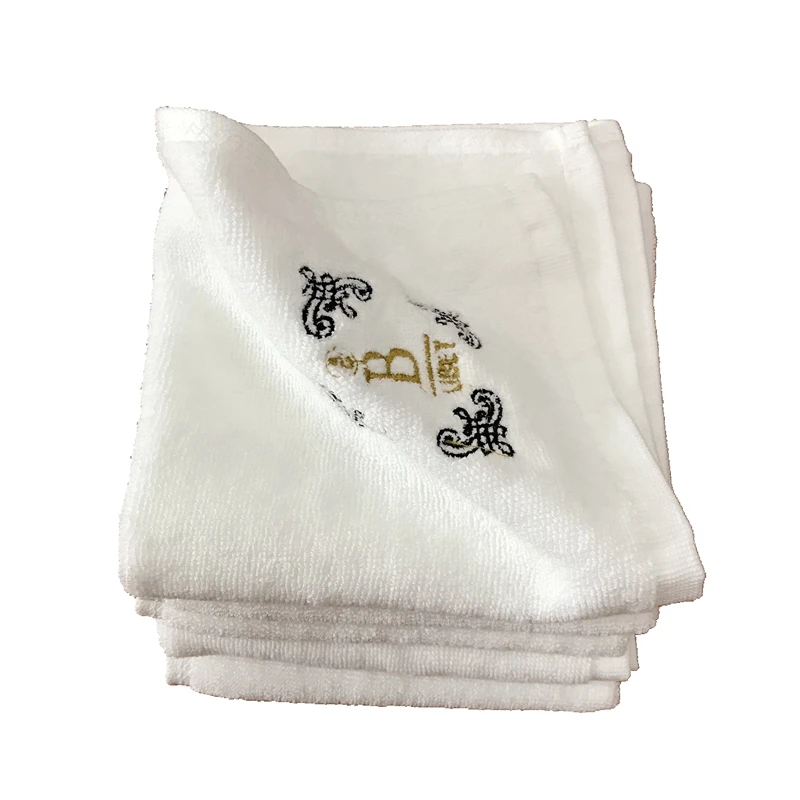 100% cotton embroidered logo hotel towel with 12pcs