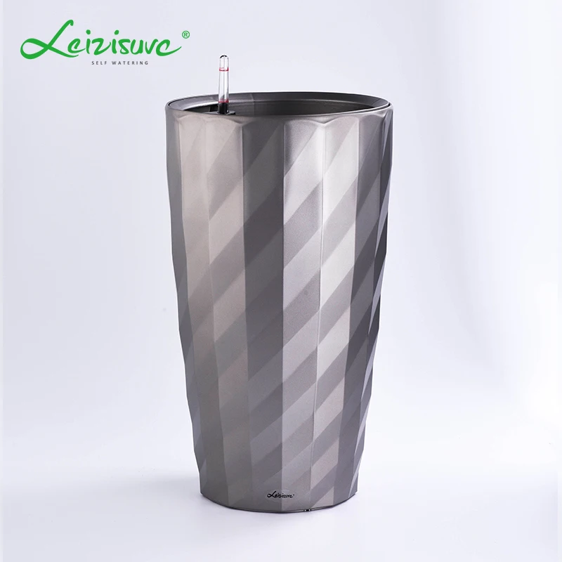 Leizisure Floor Tall Big Plastic Flower Chinese Homes Garden Large Container Fiberglass Planter Pots Vase for Tree